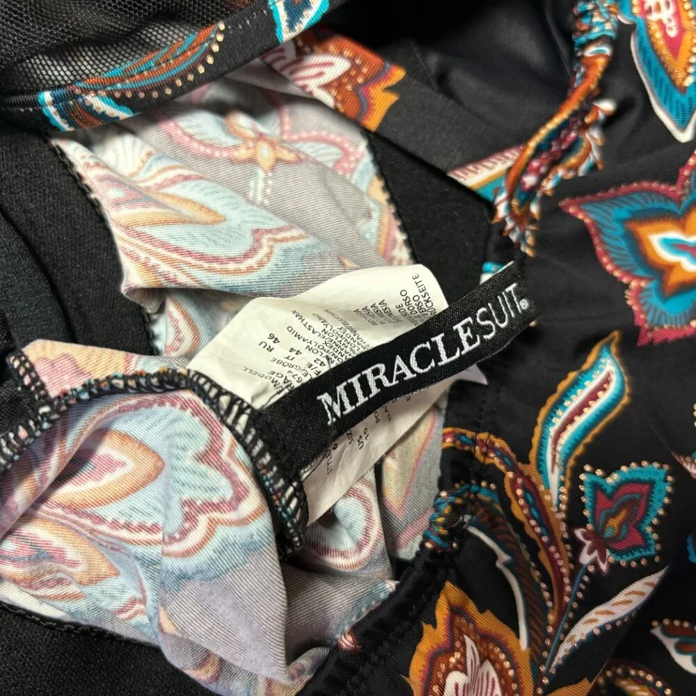 MiracleSuit Mirage Multicolor Floral Underwire Tankini Swim Top‎ Size 10